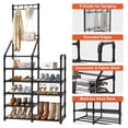 thumbnail image 4 of 5-Tier Large Shoe Rack,Multifunctional Shoe and Coat Rack, Shoe Organizer with Hook Rack, Space-Saving Shoe Shelf for Entryway, Closet, Garage, Bedroom, Cloakroom, 4 of 8
