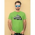 thumbnail image 2 of Be Happy Slogan T-Shirt Men -Image by Shutterstock, Male Large, 2 of 4
