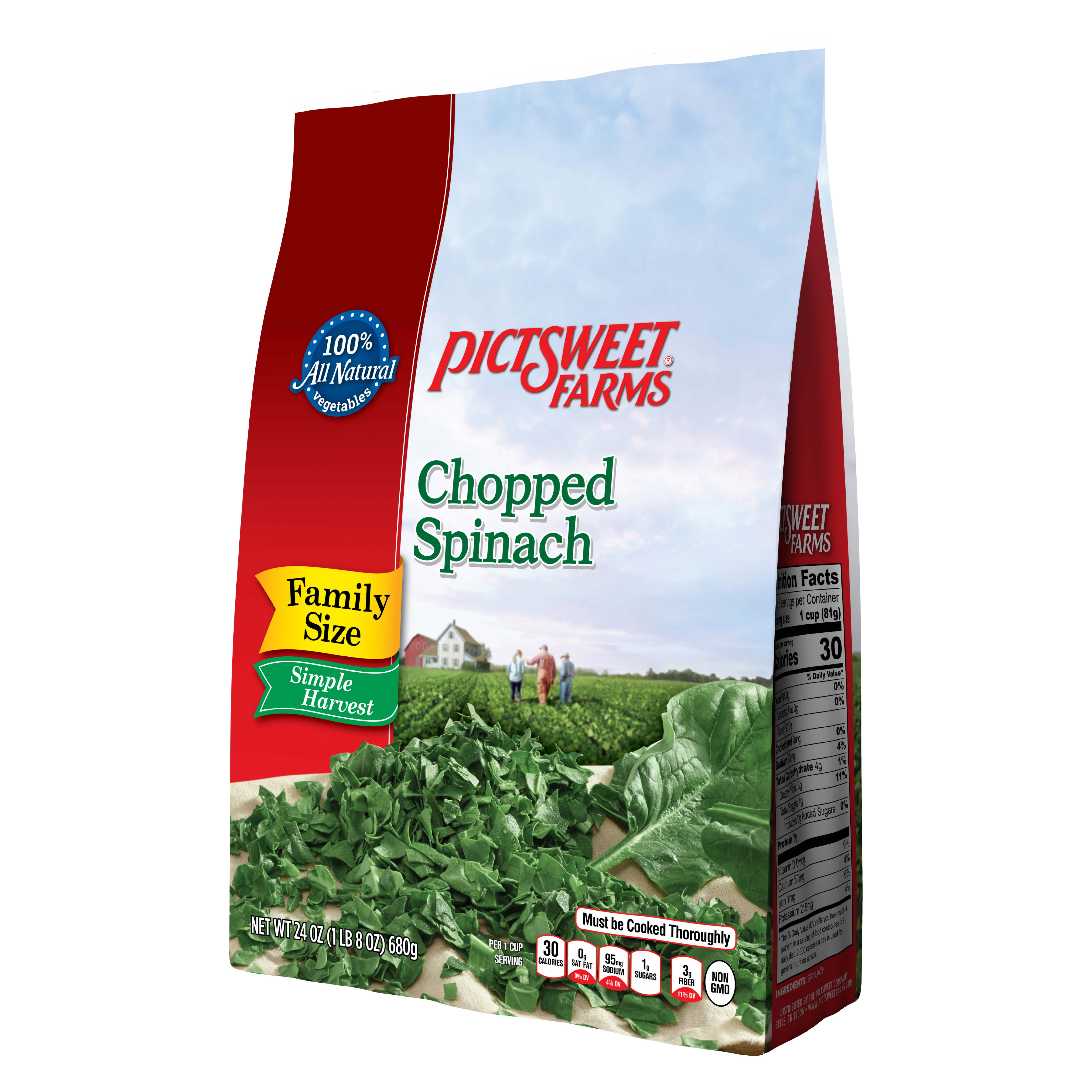 Pictsweet Farms Frozen Chopped Spinach, Simple Harvest, 24 oz