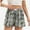 Green, variant on Womens Low Waisted Plaid Print Pajama Lounge Pants Elastic Cute Button Shorts