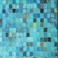 thumbnail image 1 of Ahgly Company Machine Washable Indoor Square Transitional Bright Turquoise Blue Area Rugs, 6' Square, 1 of 7
