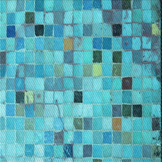 Ahgly Company Machine Washable Indoor Square Transitional Bright Turquoise Blue Area Rugs, 6' Square