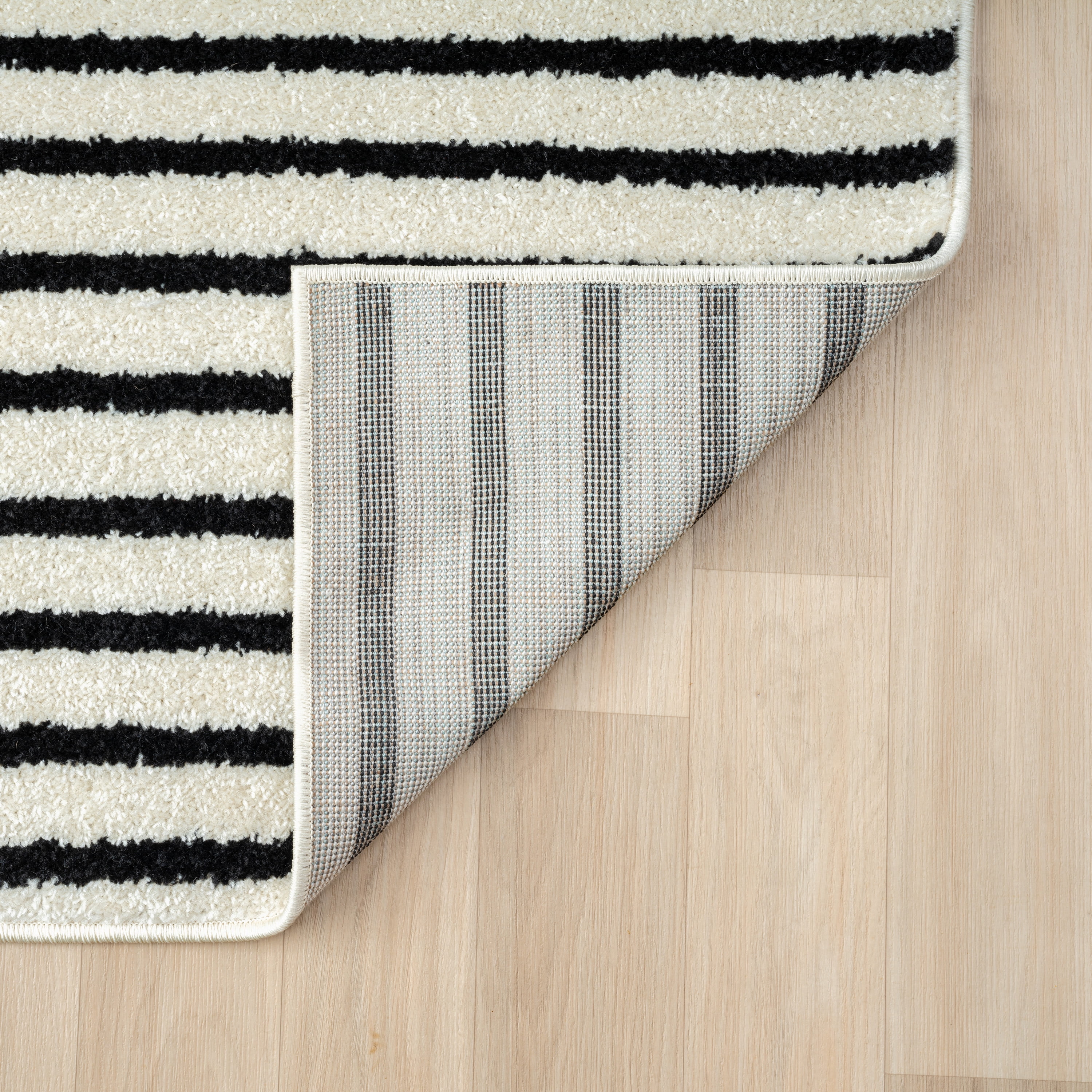 Abani Nuevo Collection Area Rug Mid Century Modern Bedroom Living Room Decor Floor Rug 5 x 8 Black Ivory