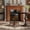 Dark Brown-25in, variant on 360° Swivel Counter Height Bar Stools 25 Inch Upholstered Kitchen Island Chairs with Back Solid Wood Legs and Nailhead Trim, Beige