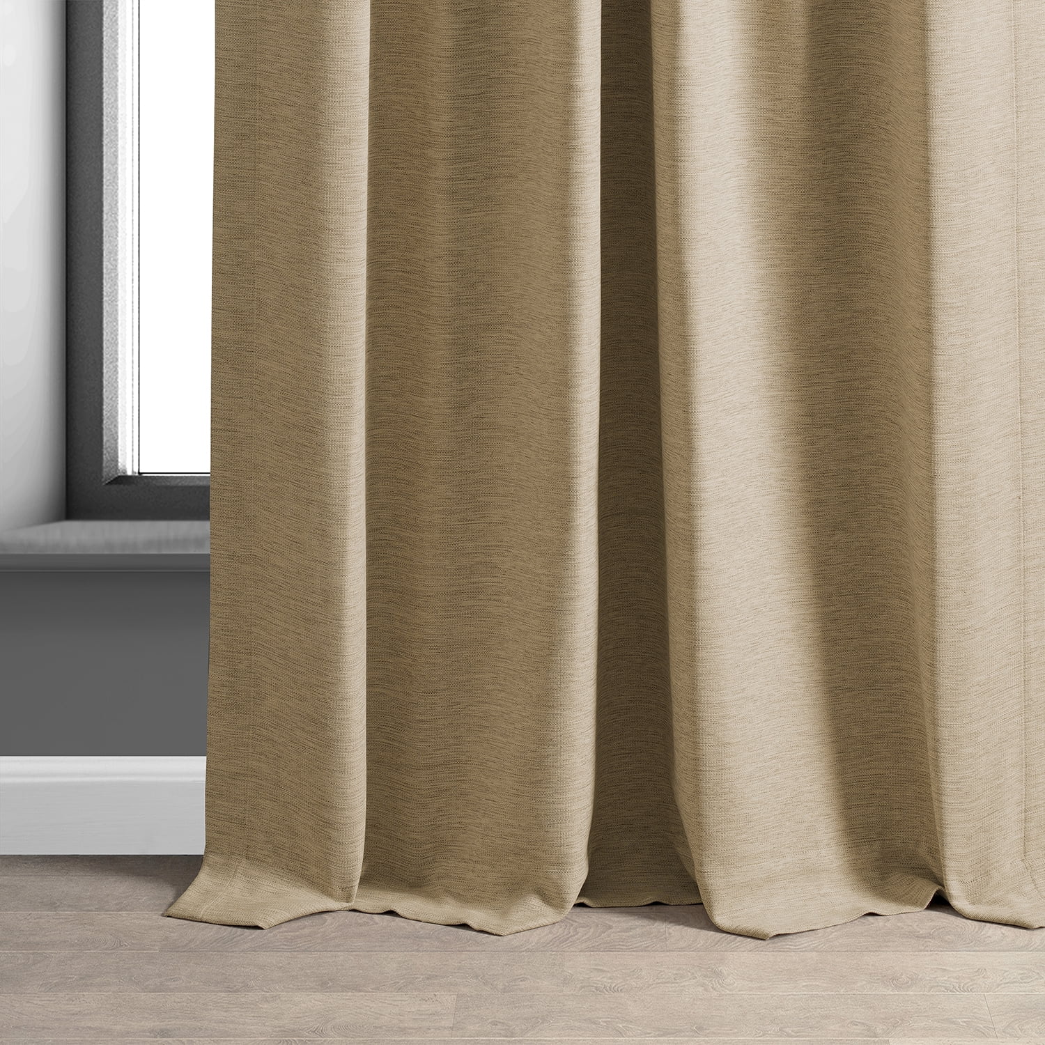 Half Price Drapes Ginger Bellino Textured Faux Linen Room Darkening Curtains For Bedroom & Living Room Curtains(1 Panel), 50W X 108L