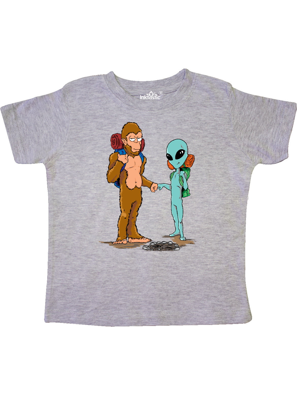 UFO Bigfoot Childrens Cotton Gray Short Sleeve T-Shirt for Girl
