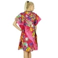 thumbnail image 4 of Bimba Women Cotton Kaftan Bridesmaid Short Pink Floral Chic Beach Caftan, 4 of 5