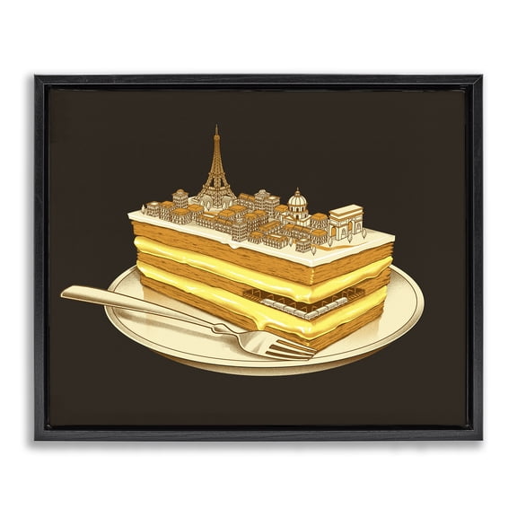 Stupell Industries Hungry For Travels Paris Black Framed Floater Canvas Wall Art, design by Tobe Fonseca