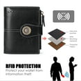 thumbnail image 2 of Small Wallet for Women RFID Blocking Genuine Leather Wallet Bifold Purse Zipper Coin Pocket Credit Card Holder with ID Window, 2 of 6