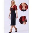thumbnail image 2 of DARING DIVA Flared Sleeve Crop Shrug Bolero Glitter Jackets L Red, 2 of 6