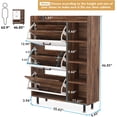 thumbnail image 6 of Tribesigns Shoe Cabinet with 3 Flip Drawers & 5 Tiers shelves, Freestanding Tipping Bucket Shoe Cabinet Wooden Shoe Rack with Compartments,Modern Shoe Storage Cabinet for Entryway, Porch,Living Room, 6 of 6