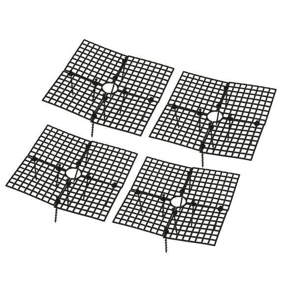 Uxcell 11.8" x 11.8" Square ABS Plant Grid Flowerpot Soil Protector Cover, Black 4 Pack