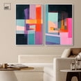 Color Blocks Diptych Canvas Print Colorful Wall Decor Set by Art Remedy ...