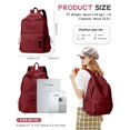thumbnail image 3 of Backpack for College High Middle School Fashion Student Bag Cute Aesthetic Bookbag for Teens Wine One Size, 3 of 7