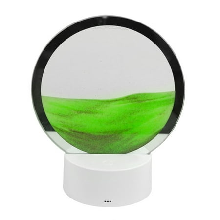 

LeKY Night Light Transparent Flicker-Free Stunning Visual Effect Plug-and-Play Stable Base Decorative Touch Control Dynamic Art Sand Painting RGB LED Bedside Lamp for Home Green One Size