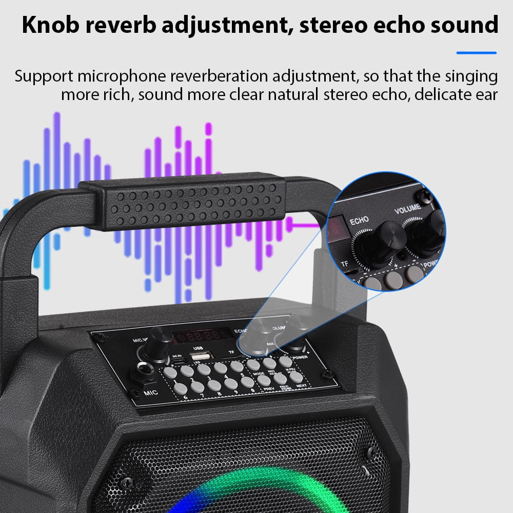 Eccomum Karaoke Machine with 2 Wireless Microphones, Portable Home Speaker System for Adults with RGB Lights for Party