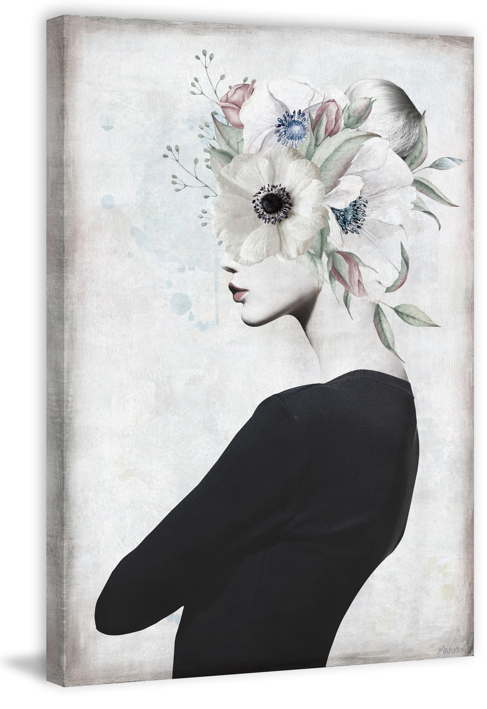 Confidently Beautiful 12 in x 18 in Painting Canvas Art Print, by Marmont Hill
