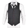 thumbnail image 2 of GFDYREE Men's Slim Fit Herringbone Tweed Suits Vest Premium Wool Blend Waistcoat, 2 of 7