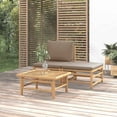 thumbnail image 1 of vidaXL 3 Piece Garden Lounge Set with Taupe Cushions Bamboo, 1 of 5