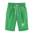 thumbnail image 1 of Mujeres Pantalones Cortos Casual, Cintura Elástica Día de la Independencia de la Impresión Pantalones Cortos con Cordón con Bolsillos para Verano Primavera de Uso Diario, Pantalones Cortos de Verano P, 1 of 4