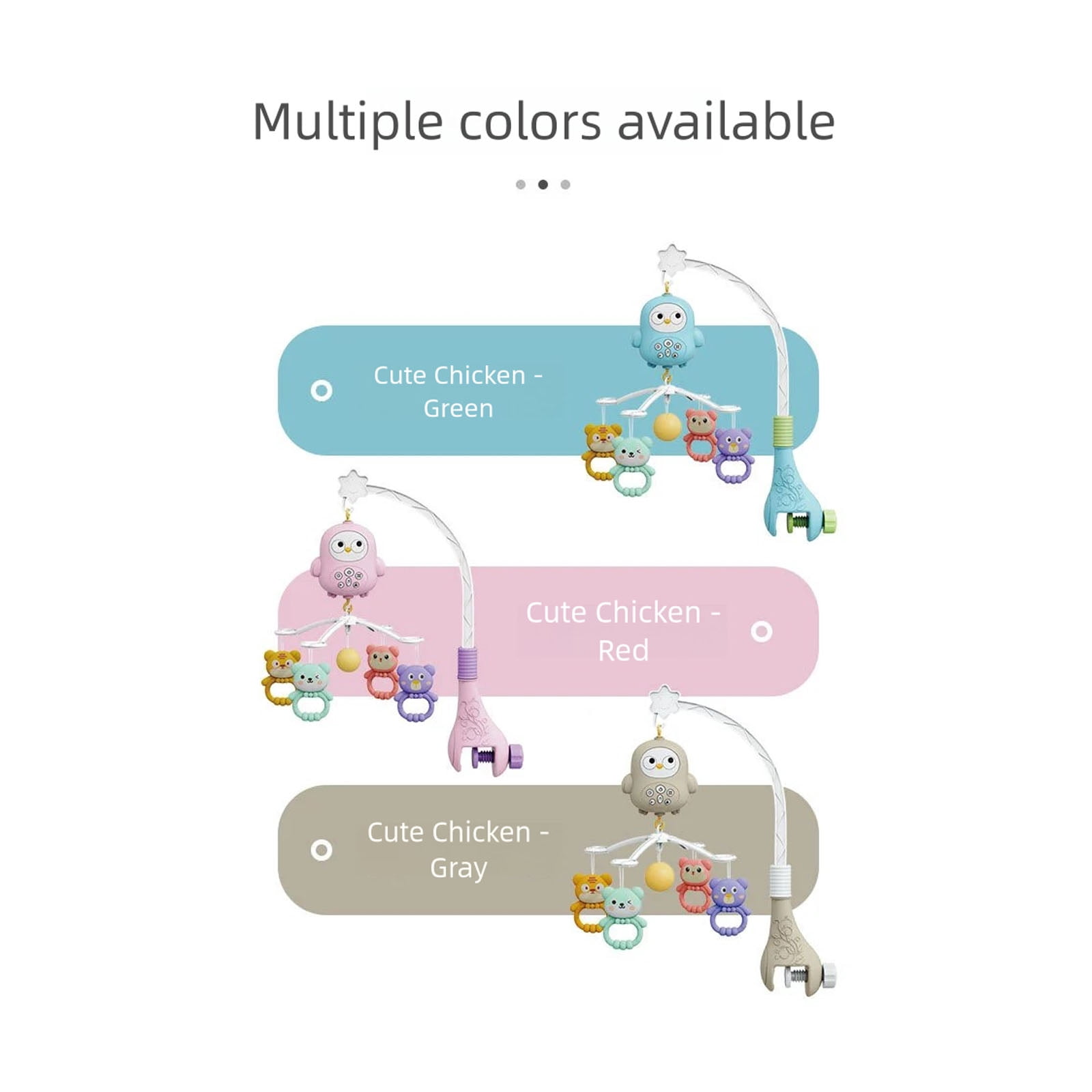 Musical Box Rotating Baby Bed Mobile Visual and Auditory Stimulation Rattle Toy for Newborns Nursery Room Decoration