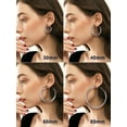 thumbnail image 5 of U7 Chunky Hoop Earrings for Women Stainless Steel Jewelry Silver Large Earring 80mm Birthday Christmas Gift for Daughter Wife, 5 of 9
