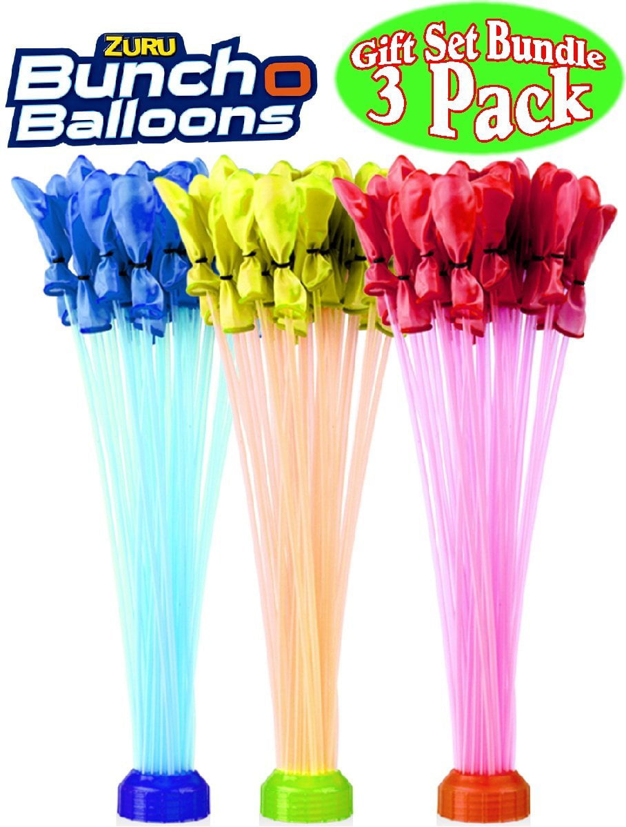300 Balloons Total 3 Piece Zuru Bunch O Balloons Instant 100 Self-Sealing Water Balloons Complete Gift Set Bundle