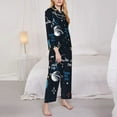 thumbnail image 3 of Goofa Space Printed Women’s 2 Piece Pajama Set Super,Pajamas Women's Long Sleeve Sleepwear Soft Button Down Loungewear Pjs Lounge Set Nightwear-, 3 of 9