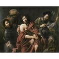 thumbnail image 2 of de Boulogn, Jean Valentin 24x20 Black Modern Framed Museum Art Print Titled - Jesus Insulted By The Soldiers, 2 of 4