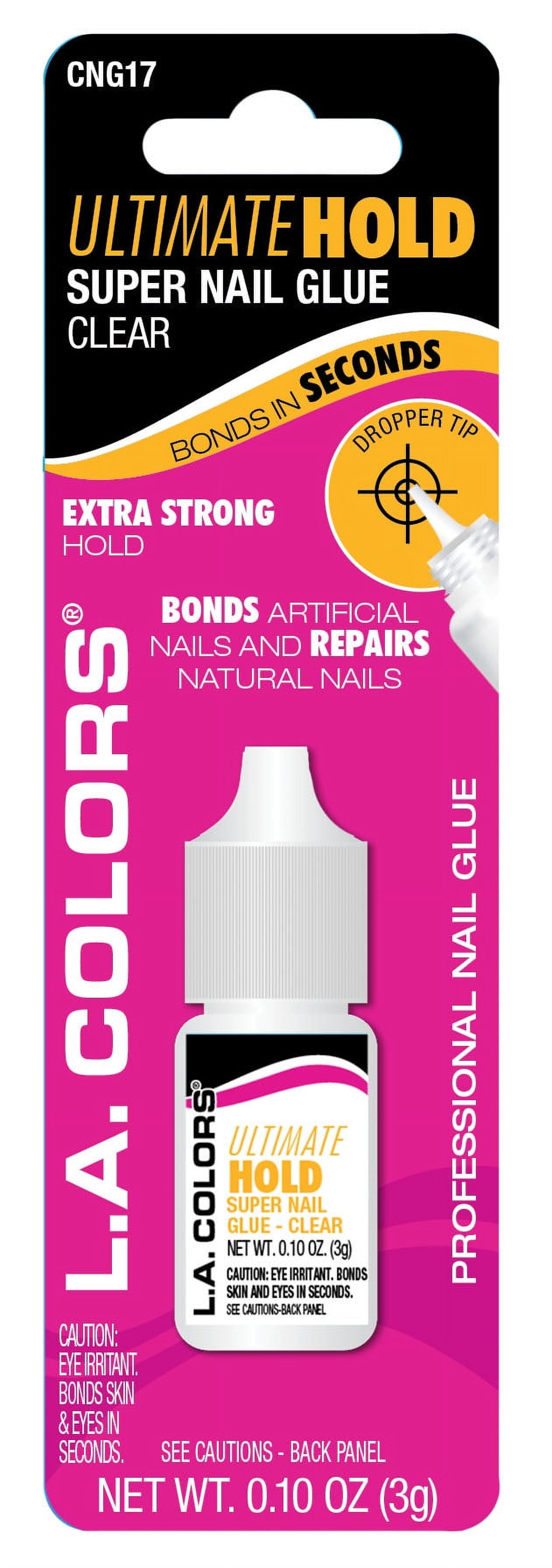 L.A. COLORS Ultimate Hold Precision Tip Super Nail Glue, Clear, 0.10 oz