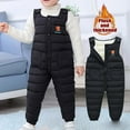 thumbnail image 2 of TFEOQRY Children Boys Girls Romper Solid Color Jumpsuit Autumn and Winter Thick Crawling Clothes Overalls Rompers Black, 2 of 4