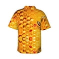 thumbnail image 3 of Daiia Bees on Hive Honeycomb Hawaiian Shirt for Men Gentle Cotton Regular Short Sleeve Casual-Small, 3 of 9