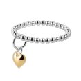 thumbnail image 4 of Cute Gold Vermeil Dangle Gold Heart Eternity Bead Ball Sterling Silver Ring for Female Adult Size-7, 4 of 5
