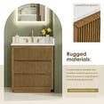 thumbnail image 6 of Navan 30"  Wood Vanity in Weathered Brown with Engineered Stone Top No Mirror, 6 of 16