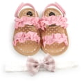 thumbnail image 1 of Faithtur Baby Girls Summer Sandals Anti-Slip Soft Sole Ruffle Flat Shoes, 1 of 9