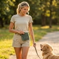 thumbnail image 4 of Dog Treat Pouch, Canvas Waterproof Portable Green, 1 Pack Hanging Pet Training Snack Bag, for Outdoor Walking Puppy Training Dog Behavior Reward Travel Park Use, 4 of 5