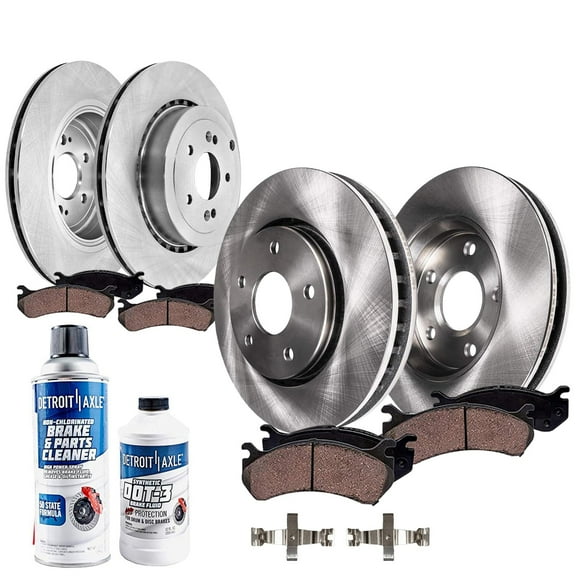 Detroit Axle - Brake Kit for 2018-2022 Kia Stinger Genesis G70, Disc Brake Rotors Ceramic Brakes Pads 2019 2020 2021 Replacement : 13.78" inch Front and 13.39" inch Rear Rotor