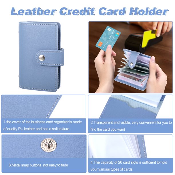 Yuarrent Bolsa de tarjetas resistente al desgarro, exquisita para llevar tarjetas y licencia de conducir, portatarjetas portátil Almacenamiento y organización del hogar Azul