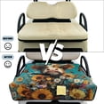 thumbnail image 6 of COEQINE All-Season Golf Cart Seat Protection, 4 Pockets Quilted Cover with Handle, Folds Like a Tote for Carry, Universal Fits Most 2-Seater Carts, Highland Cow Butterfly Floral, 6 of 8