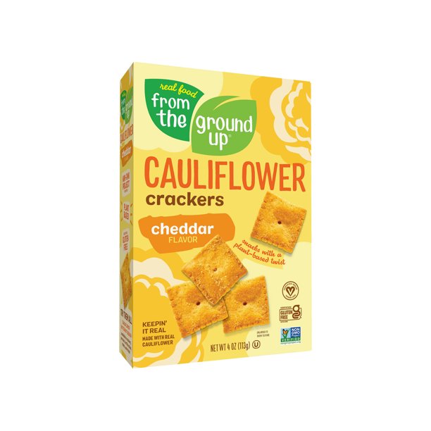 From The Ground Up Cheddar Flavor Cauliflower Crackers, 3Pack 4 oz