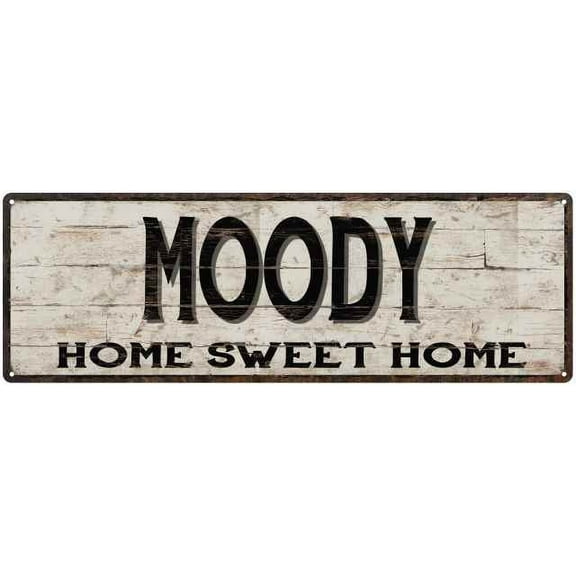 MOODY Rustic Home Sweet Home Sign Gift 8x24 Metal Decor 108240084479