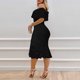 thumbnail image 4 of Gibobby Vestidos para Mujer Casuales Vestido de hombro sin tirantes de color sólido con borlas de encaje ajustado y temperamento sexy para mujer(Negro,G), 4 of 5