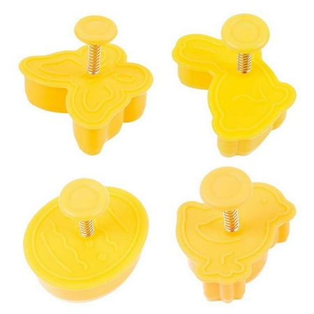 

4 4pcs/set Plastic Easter Biscuit Cookie Cutter Baking Mold Kitchen Rabbit Pattern 3D Die Fondant Cake Decorating Tools