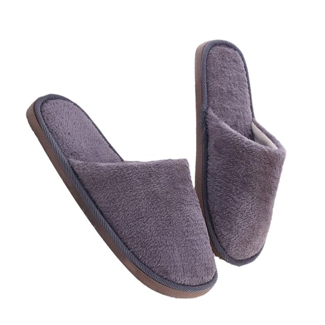 Qarigey Zapatillas de casa Calzado cálido Suministros de invierno Multicolor Suavidad de larga duración Cierre de piel Suavidad multiusos Accesorios de calzado macho gris 42-43