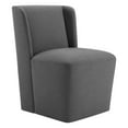 thumbnail image 2 of CHITA Modern Dining Chair with Casters Set of 2, Upholstered Dining Room Chairs, Fabric in Dark Gray, 2 of 11