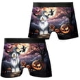 thumbnail image 3 of Spooky Halloween Night Witch Old English Sheepdog Glowing Pumpkins All Over Print Boxer Briefs Underwear for Men Dad Dog Lover - 12015, 3 of 6