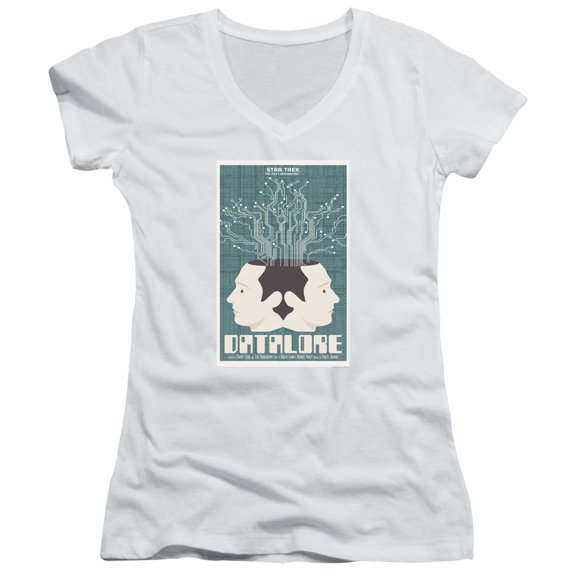 Star Trek Tng Season 1 Episode 13 Junior Women's V-Neck T-Shirt White