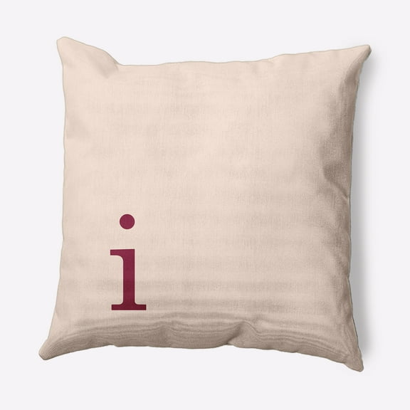 Simply Daisy 26" x 26" Modern Monogram Decorative Throw Pillow, Cranberry