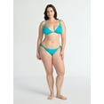 thumbnail image 2 of Time and Tru Women's and Women’s Plus Ottoman Rib Triangle Bikini Top, Sizes XS- 2X, 2 of 6