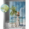 thumbnail image 3 of 54x78 Inch Shower Curtain Decorative Coastal Christmas Bathtub Bath Curtains Fabric Waterproof Bathroom Decor Xmas Snowman Beach Nautical Small Stall Shower Curtain Set with 12 Hooks, 3 of 6